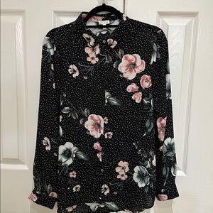 Spense Black Floral Blouse